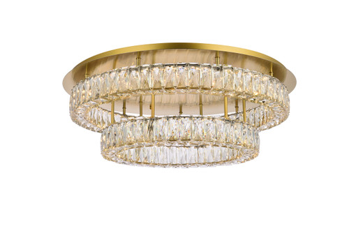 Monroe 30 Inch LED Double Flush Mount In Gold (3503F30L2G)