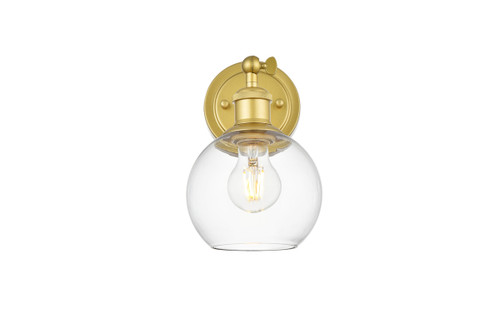 Kai 1 Light Brass And Clear Bath Sconce (LD7325W6BRA)