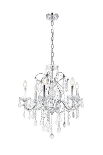 St. Francis 6 Light Chrome Chandelier Clear Royal Cut Crystal (V2015D24C/RC)