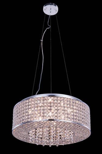 Amelie 8 Light Chrome Pendant Clear Royal Cut Crystal (V2914D20C/RC)