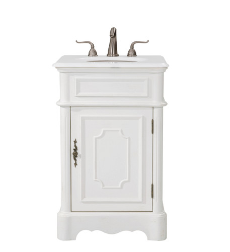 21 Inch Single Bathroom Vanity In Antique White With Ivory White Engineered Marble (VF30421AW-VW)