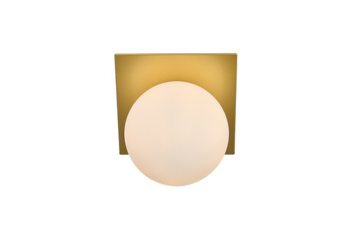 Jillian 1 Light Brass And Frosted White Bath Sconce (LD7304W7BRA)