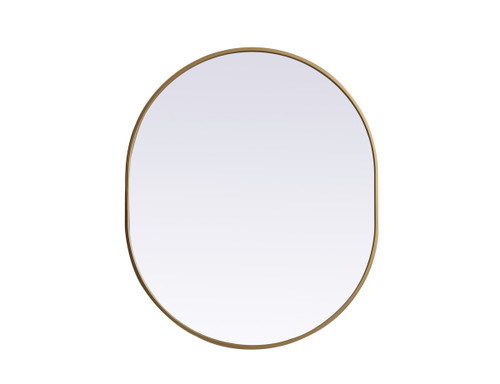 Metal Frame Oval Mirror 30X36 Inch In Brass (MR2A3036BRS)
