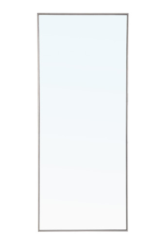 Metal Frame Rectangle Mirror 30 Inch Silver  (MR4086S)