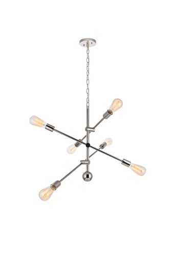 Axel 6 Lights Polished Nickel Pendant (LD8007D29PN)