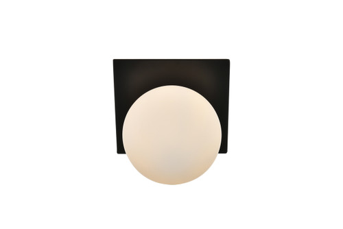 Jillian 1 Light Black And Frosted White Bath Sconce (LD7304W7BLK)