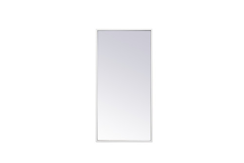 Metal Frame Rectangle Mirror 14X28 Inch In White (MR41428WH)