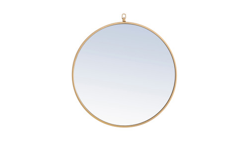 Metal Frame Round Mirror With Decorative Hook 24 Inch Brass Finish (MR4052BR)