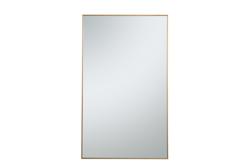 Metal Frame Rectangle Mirror 36 Inch In Brass (MR43672BR)
