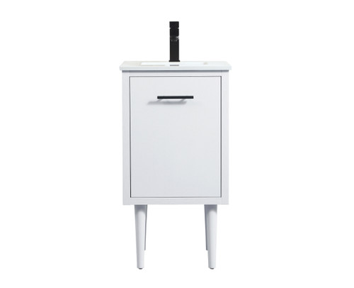 18 Inch Single Bathroom Vanity In White (VF48018MWH)