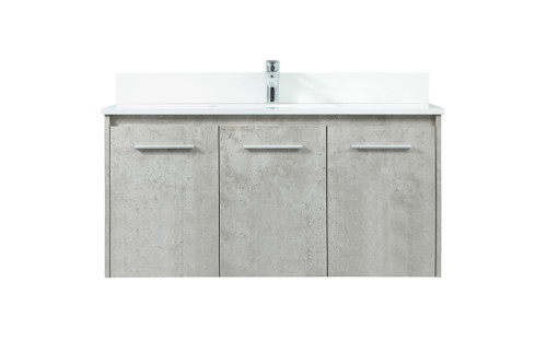 Elegant Furniture and Lighting 40 Inch Single Bathroom Vanity In Concrete Grey With Backsplash (VF44540MCG-BS)
