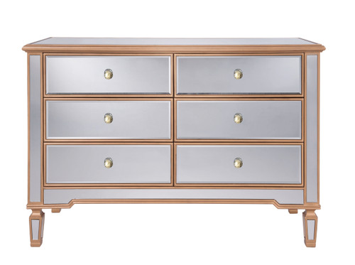 6 Drawer Dresser 48 In. X 18 In. X 32 In. In Gold Paint (MF6-1117G)