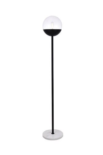 Eclipse 1 Light Black Floor Lamp With Clear Glass (LD6147BK)