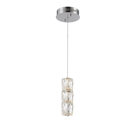 Polaris LED Light Chrome Pendant Clear Elegant Cut Crystal (3500D1C)