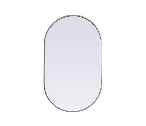 Metal Frame Oval Mirror 24X40 Inch In Silver (MR2A2440SIL)