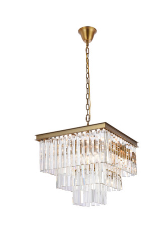 Sydney 21.5 Inch Square Crystal Chandelier In Satin Gold (1201S22SG/RC)