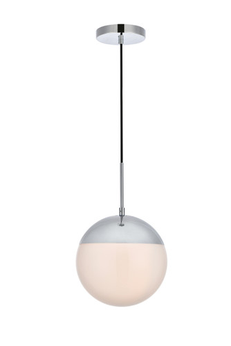 Eclipse 1 Light Chrome Pendant With Frosted White Glass (LD6034C)