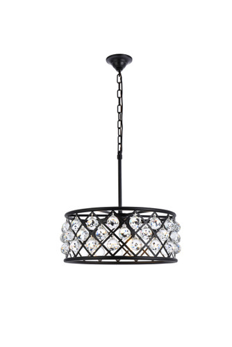 Madison 5 Light Matte Black Chandelier Clear Royal Cut Crystal (1214D20MB/RC)