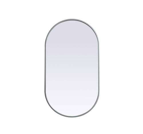 Metal Frame Oval Mirror 20X36 Inch In Silver (MR2A2036SIL)