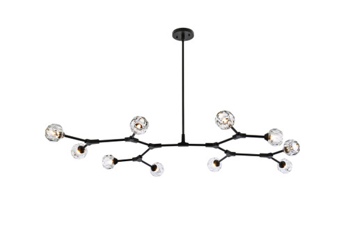 Zayne 10 Light Pendant In Black 
 (3508D56BK)