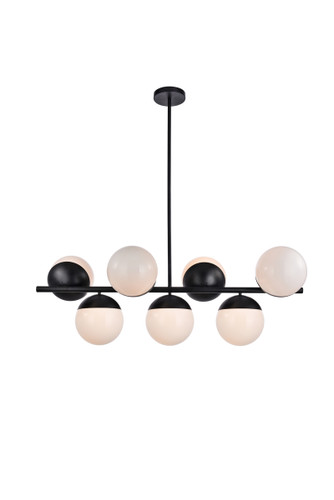 Eclipse 7 Lights Black Pendant With Frosted White Glass (LD6134BK)