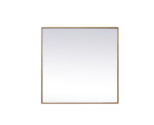 Metal Frame Square Mirror 30 Inch In Brass (MR43030BR)