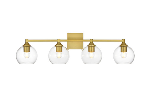 Foster 4 Light Brass And Clear Bath Sconce (LD7308W33BRA)