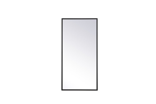 Metal Frame Rectangle Mirror 14X28 Inch In Black (MR41428BK)