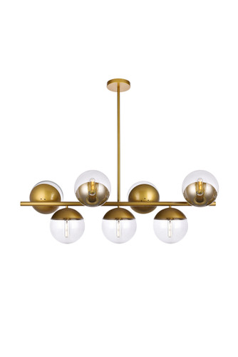 Eclipse 7 Lights Brass Pendant With Clear Glass (LD6139BR)