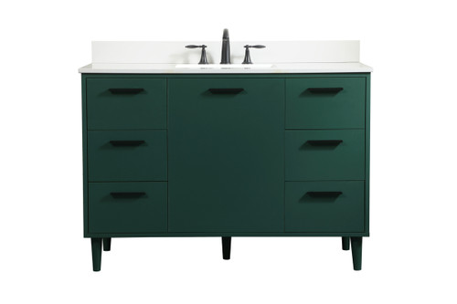 48 Inch Bathroom Vanity In Green With Backsplash (VF47048MGN-BS)