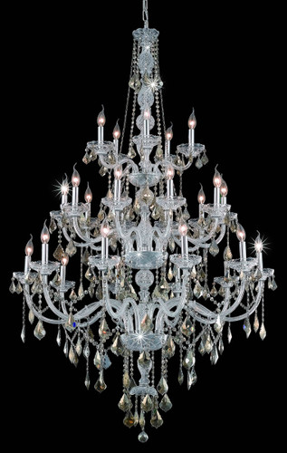 Verona 25 Light Chrome Chandelier Golden Teak (Smoky) Royal Cut Crystal (V7825G43C-GT/RC)