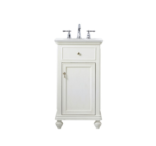 19 Inch Single Bathroom Vanity In Antique White With Ivory White Engineered Marble (VF12319AW-VW)