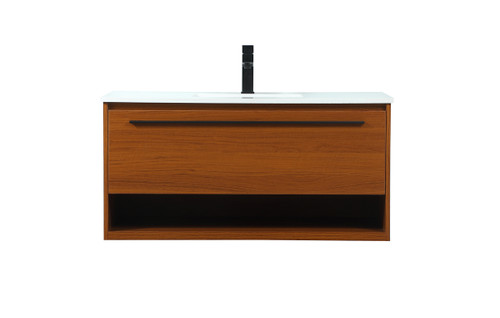 40 Inch Single Bathroom Vanity In Teak (VF43540MTK)