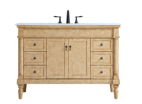 48 Inch Single Bathroom Vanity In Antique Beige (VF13048AB)