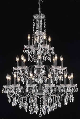 St. Francis 24 Light Dark Bronze Chandelier Clear Royal Cut Crystal (2016G36DB/RC)