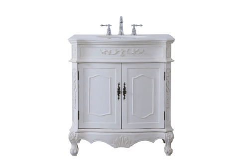 32 In. Single Bathroom Vanity Set In Antique White (VF10132AW)