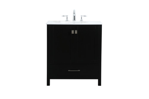 30 Inch Single Bathroom Vanity In Black (VF18830BK)