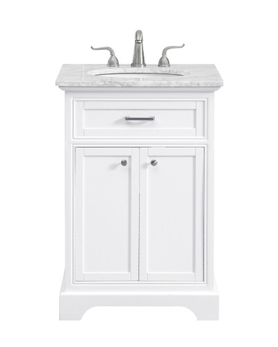 24 In. Single Bathroom Vanity Set In White (VF15024WH)