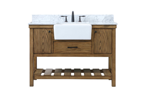 48 Inch Single Bathroom Vanity In Driftwood With Backsplash (VF60148DW-BS)