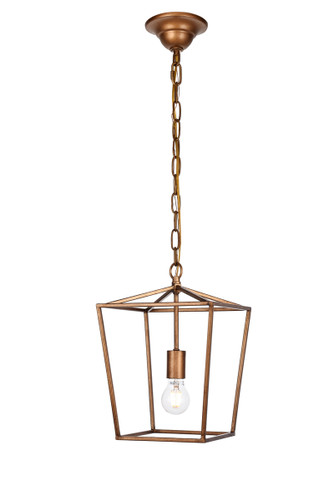 Maddox Collection Pendant D9.75 H14.5 Lt:1 Vintage Gold Finish (LD6008D9G)