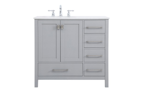 36 Inch Single Bathroom Vanity In Gray (VF18836GR)