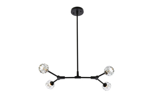 Zayne 4 Light Pendant In Black 
 (3508D30BK)