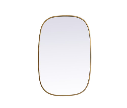 Metal Frame Oval Mirror 24X36 Inch In Brass (MR2B2436BRS)