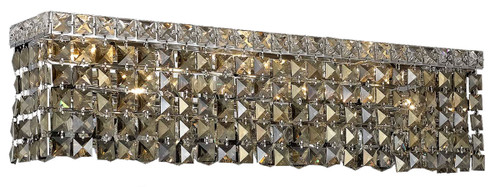 Maxime 3 Light Chrome Wall Sconce Golden Teak (Smoky) Royal Cut Crystal (V2033W18C-GT/RC)