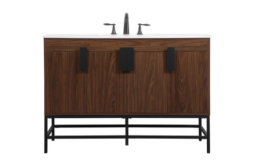 48 Inch Single Bathroom Vanity In Walnut (VF48848MWT)