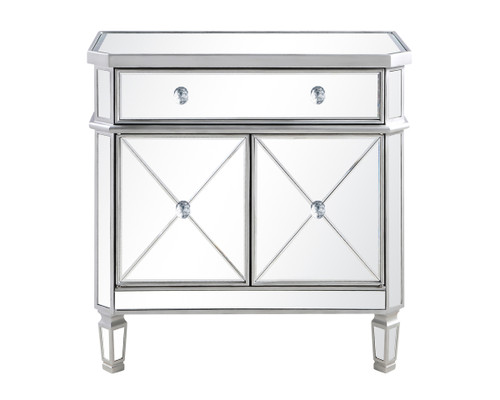 1 Drawer 2 Door Cabinet 32 In. X 16 In. X 32 In. In Silver Clear (MF6-1002SC)