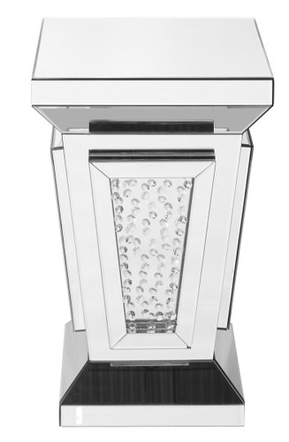 15 Inch Crystal End Table In Clear Mirror Finish (MF91020)