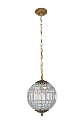 Olivia 1 Light French Gold Pendant Clear Royal Cut Crystal (1205D12FG/RC)