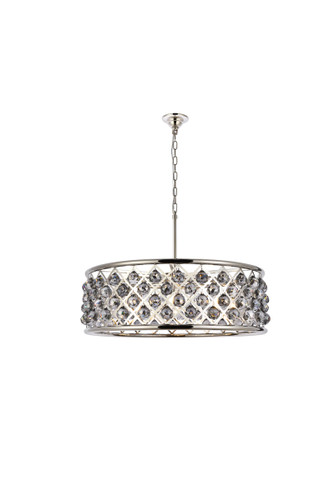 Madison 8 Light Polished Nickel Chandelier Silver Shade (Grey) Royal Cut Crystal (1214D32PN-SS/RC)