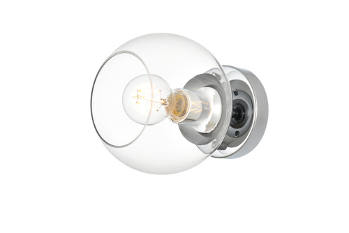 Rogelio 1 Light Chrome And Clear Bath Sconce (LD7320W7CH)